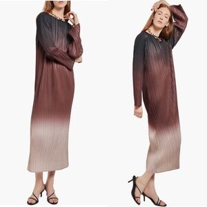 NWT Misook Ombre Pleated Knit Midi Dress Sz S